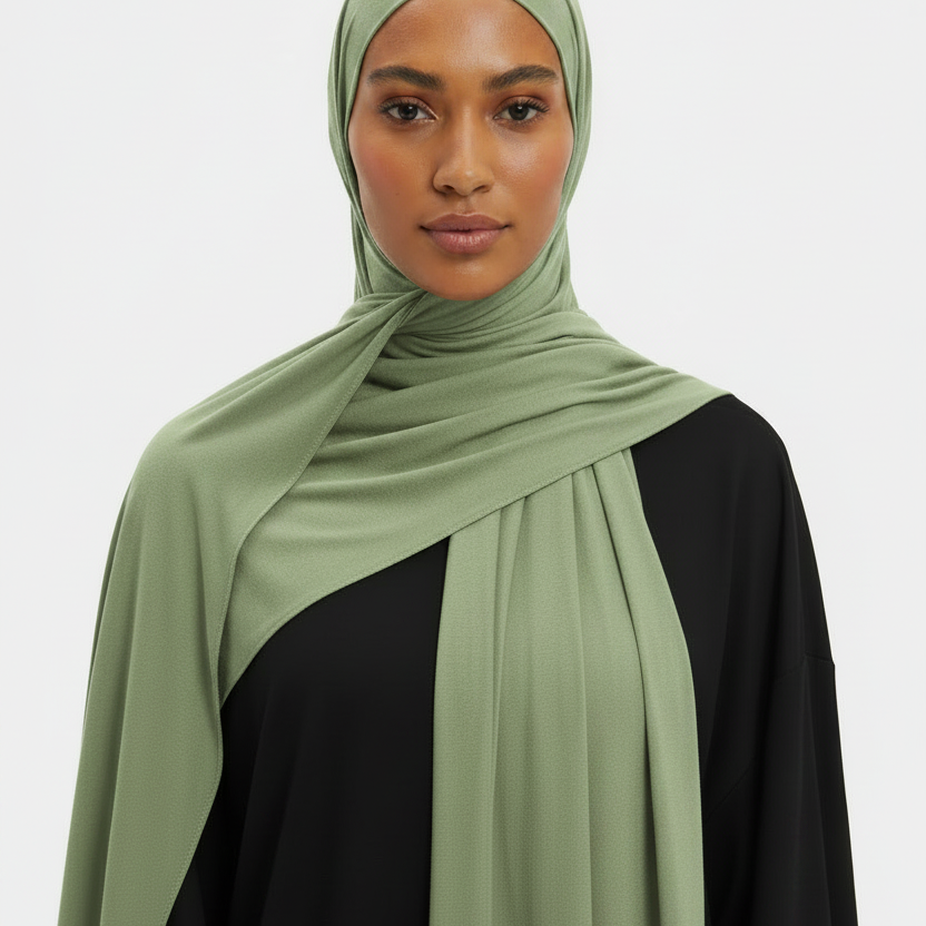 Iced Mint Matcha Scarf - Model