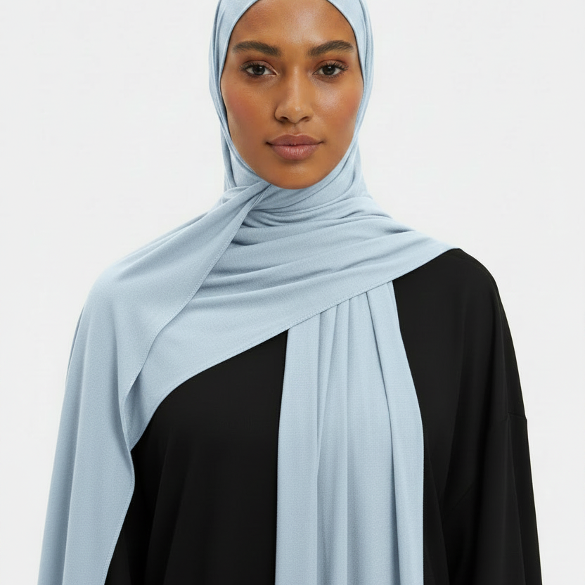 Light Blue #DBECFF Scarf - Model
