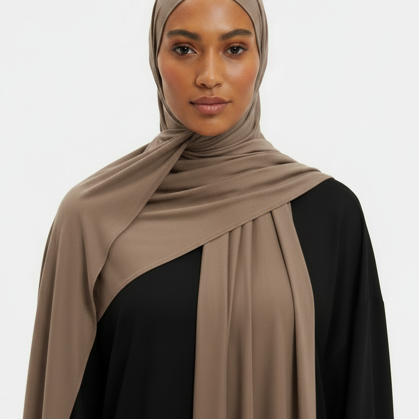Taupe Scarf - Model