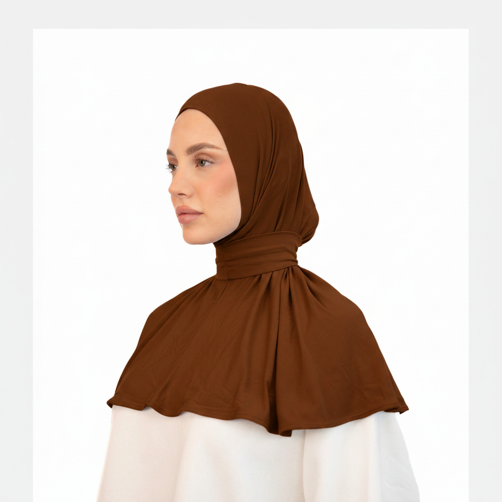 #6F4325 Brown Bamboo Scarf - Side