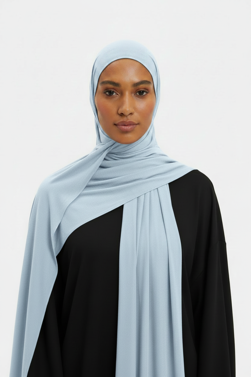 Light Blue #DBECFF Scarf - Model