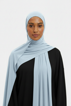 Light Blue #DBECFF Scarf - Model