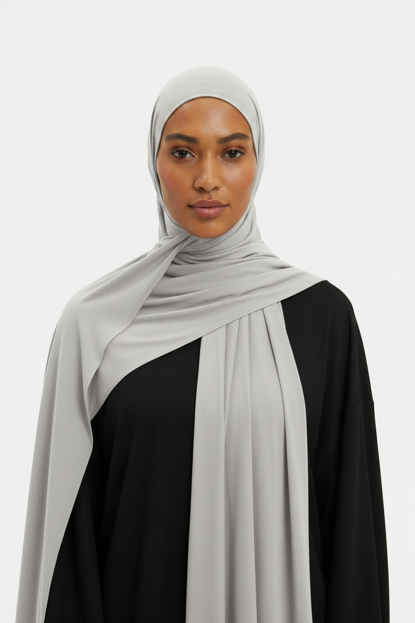 Light Grey Scarf - Model