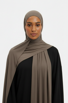 Taupe #7C7269 Scarf - Model