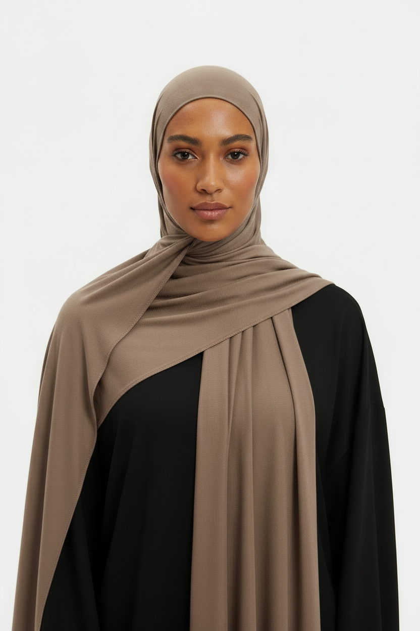 Taupe Scarf - Model
